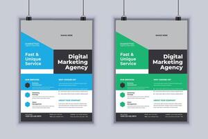 Digital marketing agency corporate business flyer design template vector