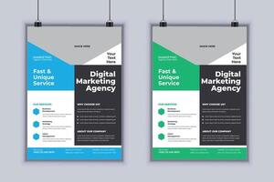 Digital marketing agency corporate business flyer design template vector