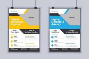 Digital marketing agency corporate business flyer design template vector