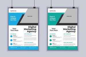 Digital marketing agency corporate business flyer design template vector