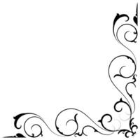 Vintage frame of classic corner Abstract floral scroll lines For decorating greeting cards vector