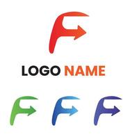 Forward Motion F Letter Logo with Vibrant Colors vector