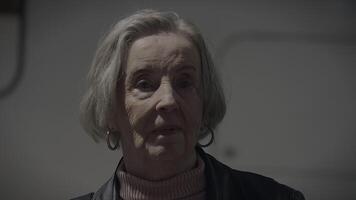 Unhappy Thoughtful Old Female Person Anxious and Lonely video