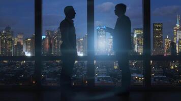 Conversation of Male Business Partners Meeting Cooperating and Analyzing video