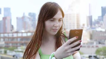 Female Person Browsing the Web Internet on Smart Phone Device video