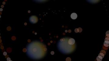 Abstract Bokeh Light Effects Background in Dark with circles, particles, lights, festive video