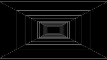 Abstract Linear Tunnel in 3D Perspective with Black Background is a futuristic design video