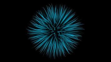 une vibrant et captivant avec une bleu feu d'artifice afficher et généré par ordinateur images de une bleu sphère. parfait pour une dynamique et fascinant visuel expérience video