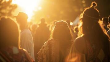 As the sun slowly sets on the final day of the festival attendees soak up every last moment of the vibrant cultural experience photo
