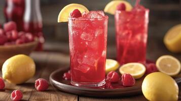 Vibrant layers of berry flavors from tart to sweet mingle together in this Blazing Berry Lemonade. The finishing touch A fiery raspberry garnish that adds a touch of hea photo