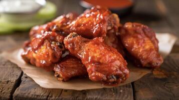 They say if you listen closely you can hear the sizzle of these volcanic hot wings. The combination of blazing hot sauce and fiery backdrop make for a mouthwatering and intens photo