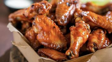 These fiery buffalo wings are not for the faint of heart with a scorching hot sauce that will leave your mouth ablaze and craving for more photo