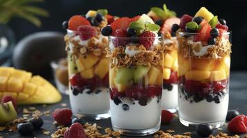 Take your fireside snacking game to the next level with these beautiful fruit parfaits. Layers of seasonal fruit and creamy yogurt come together for a tasty and wholesom photo