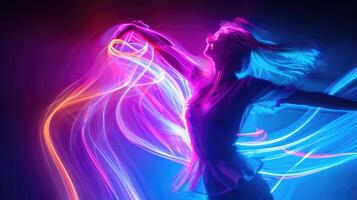 An interactive hologram installation inviting guests to step into and explore a virtual reality of shapes and colors in the art gallery photo