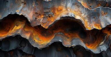 Twisted and rusted metal the texture of objects reshaped by the typhoons intense winds photo