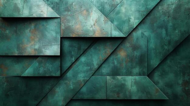 Texture of a robotic futuristic design featuring bold lines and sharp angles in shades of metallic green photo