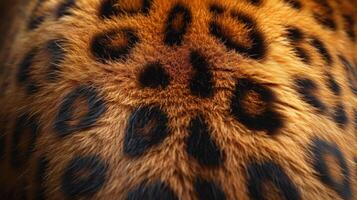 Closeup of a jaguars spotted fur each pattern unique and adding to the animals swift movements photo