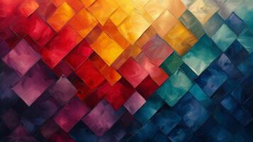Texture of interlocking squares in motion repeating in a rhythmic pattern of colors and shapes photo
