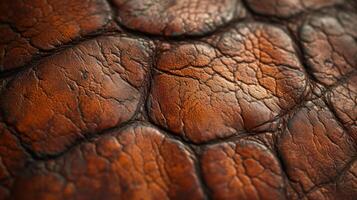 Macro shot of leathers varying textures from smooth and supple to rough and wornin highlighting its durability and resilience over time photo