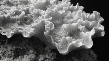 Texture of coral reef showcasing the intricate patterns and bumpy surface formed by the continuous motion of waves and ocean currents photo