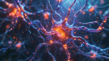 A 3D model illustrating the progression of multiple sclerosis showing the destruction of myelin in the central nervous system and potential treatments photo