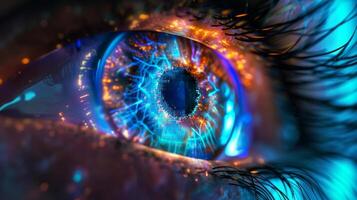 The holographic model of a human eye provides a closer look at its different parts such as the cornea iris and pupil and how they work together to produce vision photo