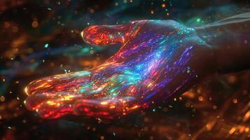 A comforting holographic image offers a virtual hand to hold as you open up about your struggles in a safe nonjudgmental space photo