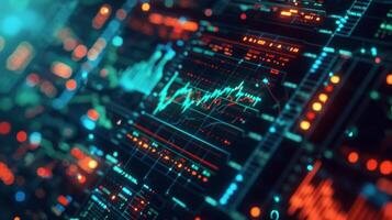 A holographic interface displaying realtime market trends and price alerts for the users selected cryptocurrencies photo
