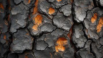 Texture of rough cracked bark on a tree that has stood the test of centuries revealing the story of its evolution photo