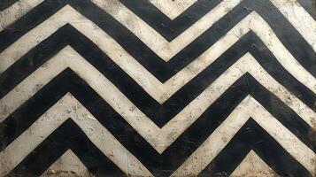 Texture of zigzagging stripes in motion forming a symmetrical and repetitive pattern in shades of black and white photo