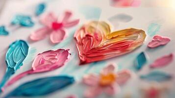 A closeup of a handmade card with a heartfelt message written in colorful letters a thoughtful gesture to express gratitude and love to mothers photo