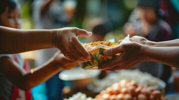 A festival of sharing and benevolence with charitable donations and acts of kindness towards those in need photo