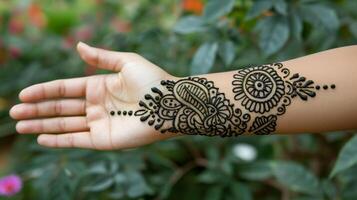 A special occasion to don new clothing and adorn oneself with intricate henna designs symbolizing purity and new beginnings photo