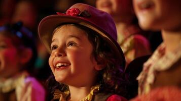 A childrens theater is filled with excited little ones dressed in their Sunday best eagerly awaiting the performance they have been practicing for weeks to surprise thei photo