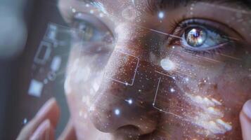 A zoomedin shot of a digital interface with a user tapping on a specific skin condition to view its AI diagnostic simulation photo