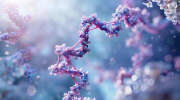 An extreme closeup of a CRISPR protein attached to a strand of DNA symbolizing the precise and powerful targeting of genes for preventive healthcare purposes photo