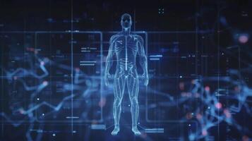 A detailed holographic image of the showcasing its layers and functions and demonstrating how it protects the body and maintains temperature regulation photo