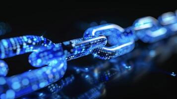Detailed view of a blockchain smart contract being used to regulate the sharing and access of medical research data photo