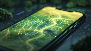 The app displays a map of the users location highlighting areas with high levels of known triggers for respiratory conditions photo