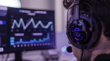A closeup of a users brain waves changing in realtime on the apps interface showcasing the effectiveness of the training photo