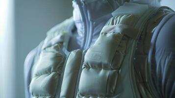 A detailed shot of a temperaturecontrolled cooling vest designed for individuals with chronic pain conditions such as multiple sclerosis to help manage symptoms and preven photo