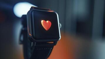 A closeup shot of a wrisch with a builtin heart rate monitor showcasing its sleek design and seamless integration with other health tracking devices photo