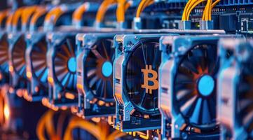 Bitcoin crypto farm dealing with bitcoin mining photo