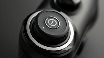 A closeup of the shavers power button easily accessible for quick and convenient shaving photo