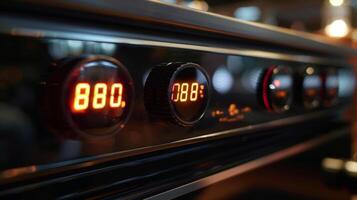 The heaters LED display showing the current temperature and any adjustments made photo