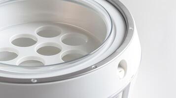 A closeup of the exterior base of the yogurt maker featuring nonslip feet for stable and safe use photo