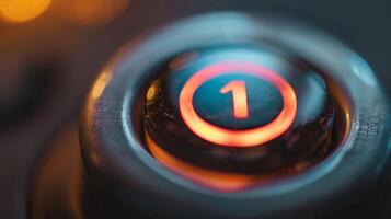 A shot of the power button with a clearly marked on and off indicator for effortless operation photo