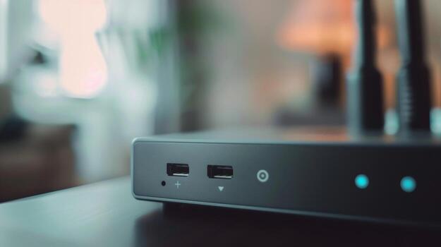 A closeup of the WPS button on a range extender which allows for quick and secure wireless setup with compatible devices photo