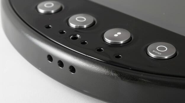 A detailed closeup of the control buttons on the pest repeller allowing for easy adjustment and customization photo