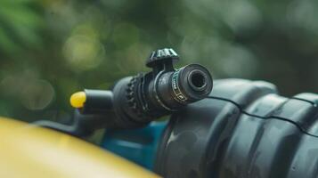 The nozzle attachment can be easily switched out to fit different valve sizes ensuring compatibility with a wide range of inflatables photo